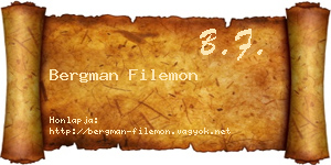 Bergman Filemon névjegykártya
